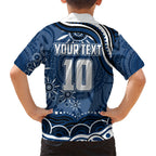 Personalized Geelong Cats Rugby Mascot Family Matching Summer Maxi Dress and Hawaiian Shirt Aboriginal Dot Art - Dreamtime Football Mascot