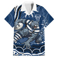 Personalized Geelong Cats Rugby Mascot Family Matching Summer Maxi Dress and Hawaiian Shirt Aboriginal Dot Art - Dreamtime Football Mascot