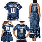 Personalized Geelong Cats Rugby Mascot Family Matching Tank Maxi Dress and Hawaiian Shirt Aboriginal Dot Art - Dreamtime Football Mascot