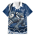 Personalized Geelong Cats Rugby Mascot Hawaiian Shirt Aboriginal Dot Art - Dreamtime Football Mascot