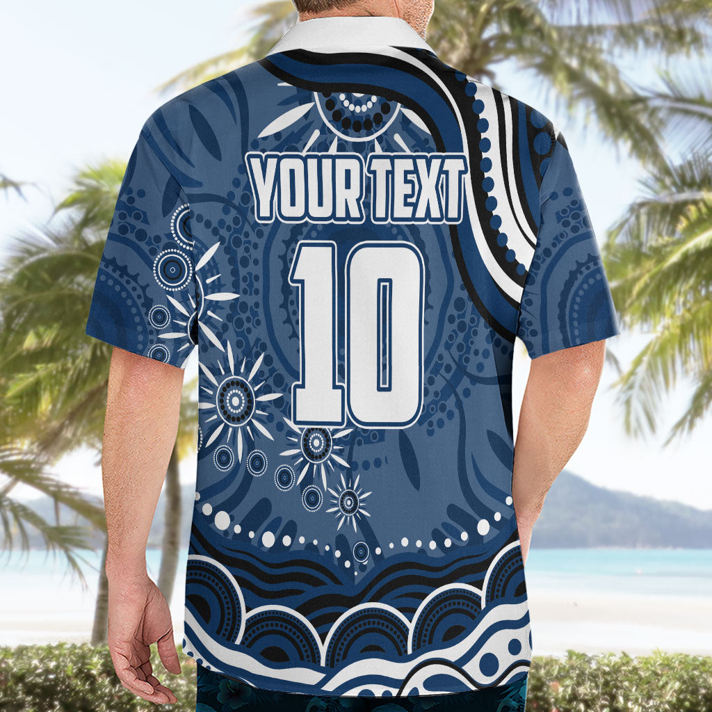 Personalized Geelong Cats Rugby Mascot Hawaiian Shirt Aboriginal Dot Art - Dreamtime Football Mascot
