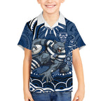 Personalized Geelong Cats Rugby Mascot Hawaiian Shirt Aboriginal Dot Art - Dreamtime Football Mascot