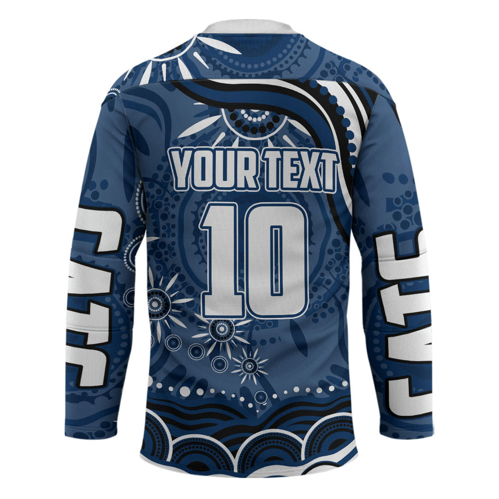 Personalized Geelong Cats Rugby Mascot Hockey Jersey Aboriginal Dot Art - Dreamtime Football Mascot
