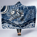 Personalized Geelong Cats Rugby Mascot Hooded Blanket Aboriginal Dot Art - Dreamtime Football Mascot
