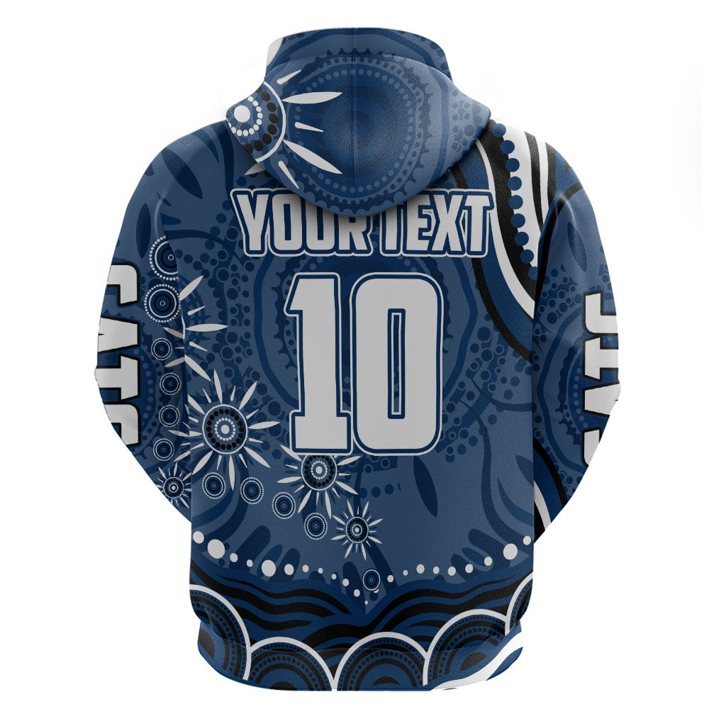 Personalized Geelong Cats Rugby Mascot Hoodie Aboriginal Dot Art - Dreamtime Football Mascot