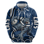 Personalized Geelong Cats Rugby Mascot Hoodie Aboriginal Dot Art - Dreamtime Football Mascot
