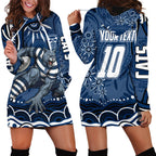 Personalized Geelong Cats Rugby Mascot Hoodie Dress Aboriginal Dot Art - Dreamtime Football Mascot