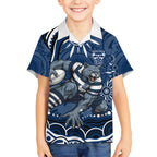 Personalized Geelong Cats Rugby Mascot Kid Hawaiian Shirt Aboriginal Dot Art - Dreamtime Football Mascot