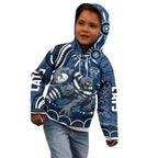 Personalized Geelong Cats Rugby Mascot Kid Hoodie Aboriginal Dot Art - Dreamtime Football Mascot