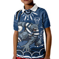 Personalized Geelong Cats Rugby Mascot Kid Polo Shirt Aboriginal Dot Art - Dreamtime Football Mascot