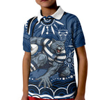 Personalized Geelong Cats Rugby Mascot Kid Polo Shirt Aboriginal Dot Art - Dreamtime Football Mascot