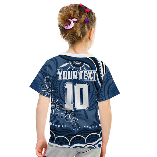 Personalized Geelong Cats Rugby Mascot Kid T Shirt Aboriginal Dot Art - Dreamtime Football Mascot
