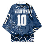 Personalized Geelong Cats Rugby Mascot Kimono Aboriginal Dot Art - Dreamtime Football Mascot
