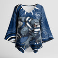 Personalized Geelong Cats Rugby Mascot Kimono Sleeve Blouse Aboriginal Dot Art - Dreamtime Football Mascot