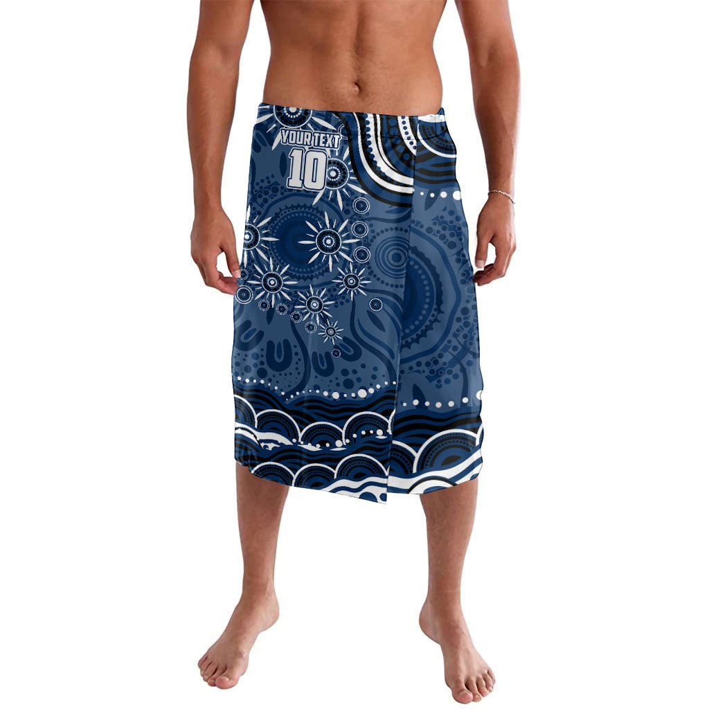 Personalized Geelong Cats Rugby Mascot Lavalava Aboriginal Dot Art - Dreamtime Football Mascot