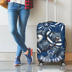 Personalized Geelong Cats Rugby Mascot Luggage Cover Aboriginal Dot Art - Dreamtime Football Mascot
