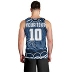 Personalized Geelong Cats Rugby Mascot Men Tank Top Aboriginal Dot Art - Dreamtime Football Mascot