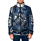 Personalized Geelong Cats Rugby Mascot Padded Jacket Aboriginal Dot Art - Dreamtime Football Mascot