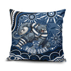 Personalized Geelong Cats Rugby Mascot Pillow Cover Aboriginal Dot Art - Dreamtime Football Mascot