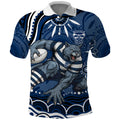 Personalized Geelong Cats Rugby Mascot Polo Shirt Aboriginal Dot Art - Dreamtime Football Mascot