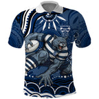 Personalized Geelong Cats Rugby Mascot Polo Shirt Aboriginal Dot Art - Dreamtime Football Mascot