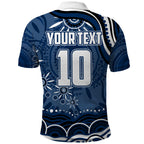 Personalized Geelong Cats Rugby Mascot Polo Shirt Aboriginal Dot Art - Dreamtime Football Mascot
