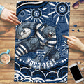 Personalized Geelong Cats Rugby Mascot Puzzle Aboriginal Dot Art - Dreamtime Football Mascot