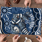 Personalized Geelong Cats Rugby Mascot Puzzle Aboriginal Dot Art - Dreamtime Football Mascot