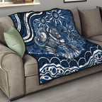 Personalized Geelong Cats Rugby Mascot Quilt Aboriginal Dot Art - Dreamtime Football Mascot