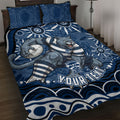 Personalized Geelong Cats Rugby Mascot Quilt Bed Set Aboriginal Dot Art - Dreamtime Football Mascot