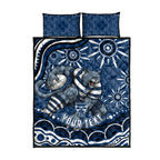 Personalized Geelong Cats Rugby Mascot Quilt Bed Set Aboriginal Dot Art - Dreamtime Football Mascot