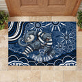 Personalized Geelong Cats Rugby Mascot Rubber Doormat Aboriginal Dot Art - Dreamtime Football Mascot