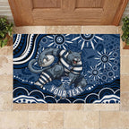 Personalized Geelong Cats Rugby Mascot Rubber Doormat Aboriginal Dot Art - Dreamtime Football Mascot