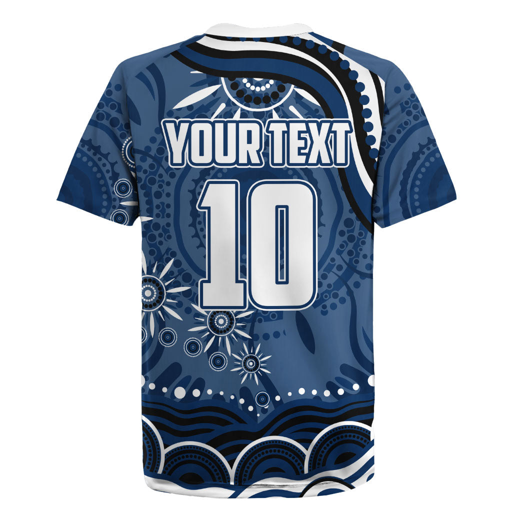 Personalized Geelong Cats Rugby Mascot Rugby Jersey Aboriginal Dot Art - Dreamtime Football Mascot