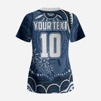 Personalized Geelong Cats Rugby Mascot Scrub Top Aboriginal Dot Art - Dreamtime Football Mascot