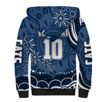 Personalized Geelong Cats Rugby Mascot Sherpa Hoodie Aboriginal Dot Art - Dreamtime Football Mascot