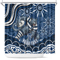 Personalized Geelong Cats Rugby Mascot Shower Curtain Aboriginal Dot Art - Dreamtime Football Mascot