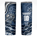 Personalized Geelong Cats Rugby Mascot Skinny Tumbler Aboriginal Dot Art - Dreamtime Football Mascot