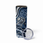 Personalized Geelong Cats Rugby Mascot Skinny Tumbler Aboriginal Dot Art - Dreamtime Football Mascot