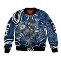 Personalized Geelong Cats Rugby Mascot Sleeve Zip Bomber Jacket Aboriginal Dot Art - Dreamtime Football Mascot