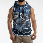 Personalized Geelong Cats Rugby Mascot Sleeveless Hoodie Aboriginal Dot Art - Dreamtime Football Mascot