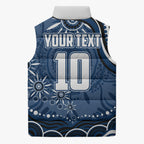 Personalized Geelong Cats Rugby Mascot Sleeveless Puffer Jacket Aboriginal Dot Art - Dreamtime Football Mascot