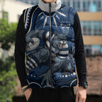 Personalized Geelong Cats Rugby Mascot Sleeveless Puffer Jacket Aboriginal Dot Art - Dreamtime Football Mascot