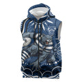Personalized Geelong Cats Rugby Mascot Sleeveless Zip Hoodie Aboriginal Dot Art - Dreamtime Football Mascot