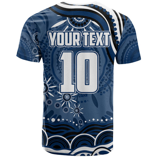 Personalized Geelong Cats Rugby Mascot T Shirt Aboriginal Dot Art - Dreamtime Football Mascot