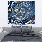 Personalized Geelong Cats Rugby Mascot Tapestry Aboriginal Dot Art - Dreamtime Football Mascot