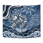 Personalized Geelong Cats Rugby Mascot Tapestry Aboriginal Dot Art - Dreamtime Football Mascot