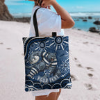 Personalized Geelong Cats Rugby Mascot Tote Bag Aboriginal Dot Art - Dreamtime Football Mascot