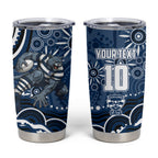 Personalized Geelong Cats Rugby Mascot Tumbler Cup Aboriginal Dot Art - Dreamtime Football Mascot
