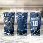 Personalized Geelong Cats Rugby Mascot Tumbler Cup Aboriginal Dot Art - Dreamtime Football Mascot